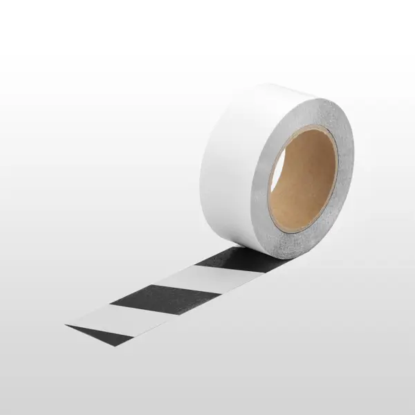 Extra tenká podlahová páska WT-5420 s protiskluzovým povrchem, permanentní – fólie, černo‐bílá, 50 mm × 10 m