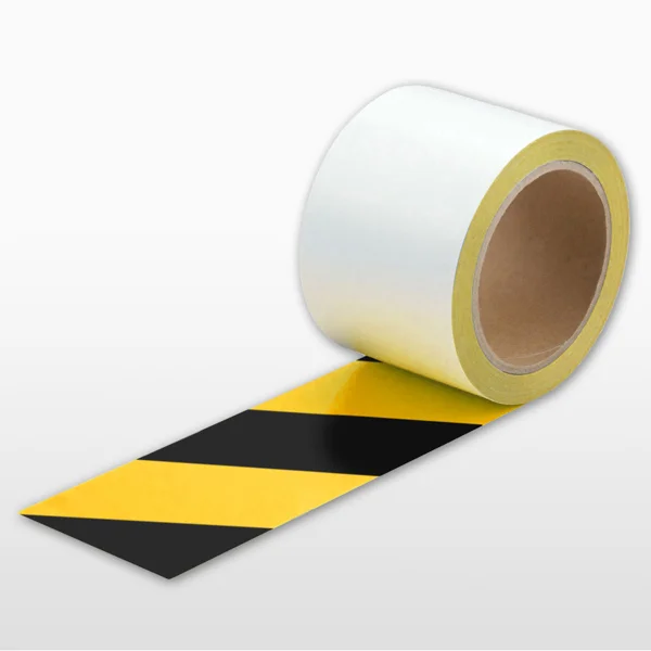 Extra tenká podlahová páska WT-5429 s protiskluzovým povrchem, permanentní – fólie, žluto-černá, 100 mm × 10 m