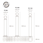 Flexibilní sloupek k zabetonování, výška 1130 (930) mm, pr.80 mm, kulatá hlavice – černá