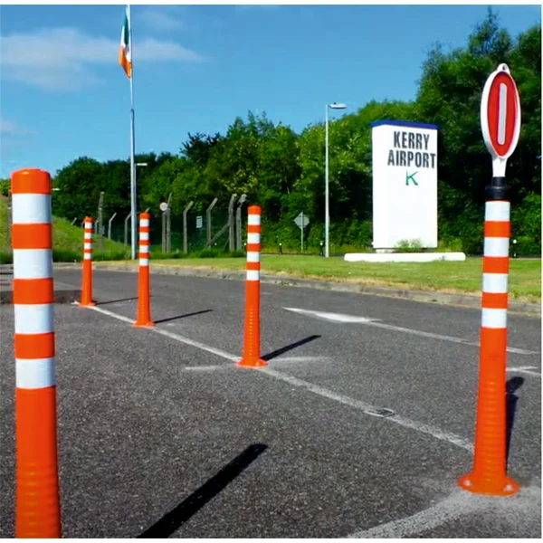 Flexibilní sloupek s kulatou podstavou – TPU, výška 1000 mm, pr. 200/80 mm, oranžová