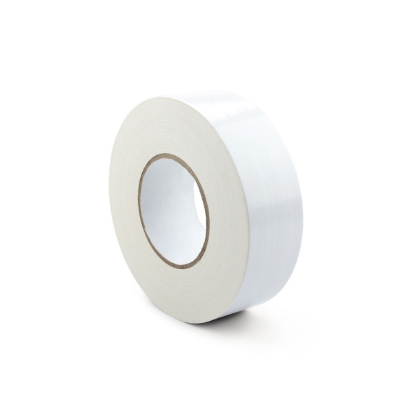 Hladká textilní páska WT-5561 – textil potažený PE, bílá, 38 mm × 50 m