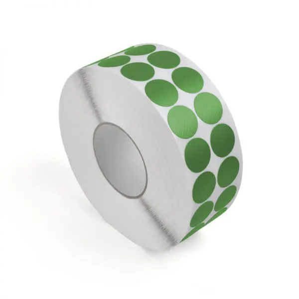 Hladké textilní body Standard WT-5561 – textil potažený PE, zelená, pr. 30 mm, 4000 bodů