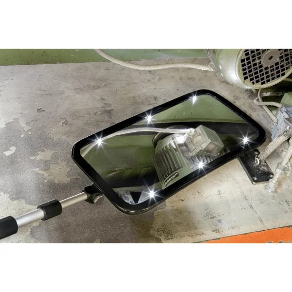 Inspekční zrcadlo se světlem Spexi Premium s kolečky – akrylát, 20×40 cm