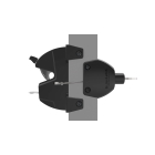 Jednostranný zámek na branku s kovovým úchytem na klíč – černá, polymer 