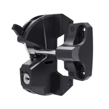 Jednostranný zámek na branku s kovovým úchytem na klíč – černá, polymer 