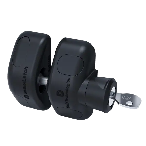 Jednostranný zámek na bránu s klíčem a magnetickou západkou 7-17mm – černá