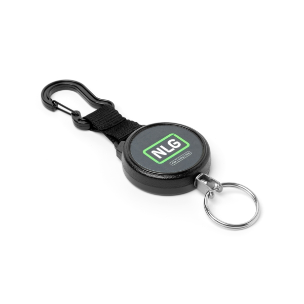 Jojo karabina Mini NLG Lanyard s ocelovým lankem na nářadí – kov, černá