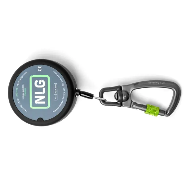 Jojo karabina NLG Lanyard s ocelovým lankem na nářadí s nosností 3 kg – kov, černá