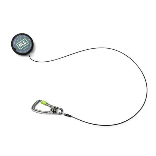 Jojo karabina NLG Lanyard s ocelovým lankem na nářadí s nosností 3 kg – kov, černá