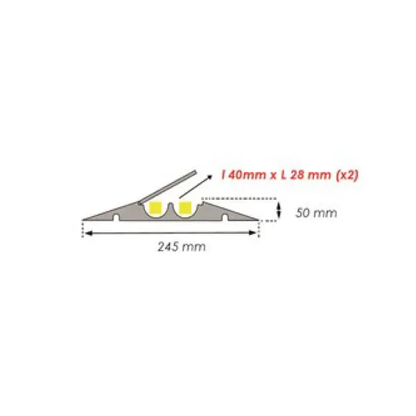 Kabelový přejezd, most 1 t, koncový díl – 160×250×50 mm, černá