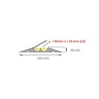 Kabelový přejezd, most 1t, rohový díl pravý 30° – 250×50 mm, žluto-černá