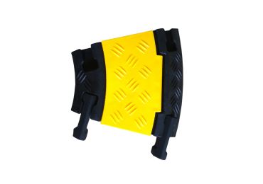 Kabelový přejezd, most 1 t, rohový díl 30° – 250×50 mm, žluto-černá