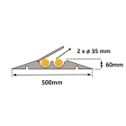 Kabelový přejezd, most 10 t, rohový díl 30° – 250×500×65 mm, žluto-černá