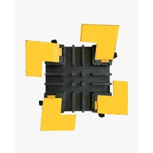 Kabelový přejezd, most 20 t, křížová spojka – 500×500×50 mm,  žluto-černá