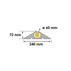 Kabelový přejezd, most 5 km/h, 40t, rohový díl 45° – 180×240×70 mm, žluto-černá