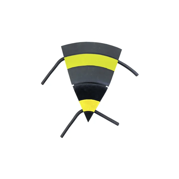 Kabelový přejezd, most 5 km/h, 40t, rohový díl 45° – 180×240×70 mm, žluto-černá