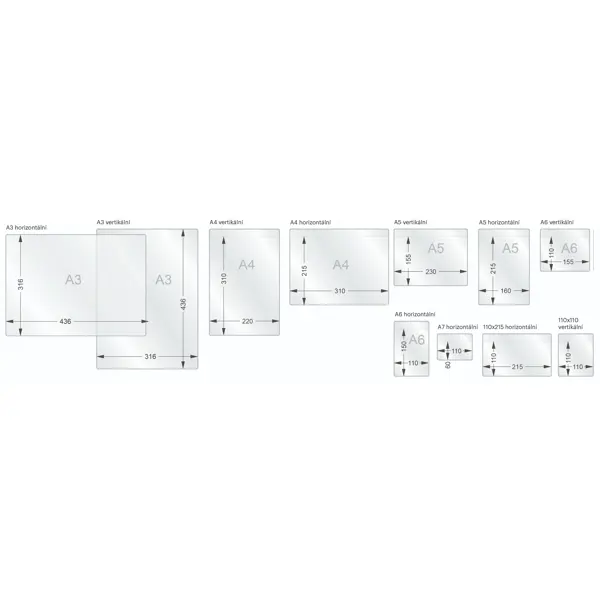 Kapsy na dokumenty, průhledné, magnetické – 215×310 mm, A4 horizontální, balení 10 ks