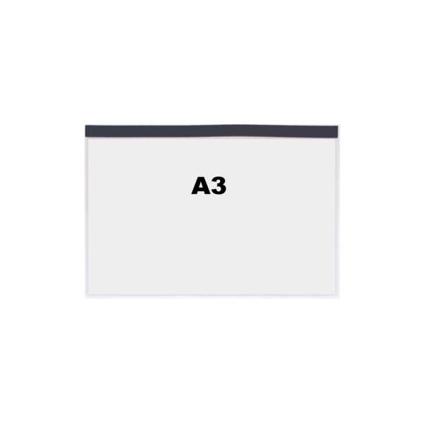 Kapsy na dokumenty, průhledné, magnetické – 316×436 mm, A3 horizontální, balení 10 ks