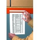 Kapsy na dokumenty, průhledné, magnetické – 60×110 mm, A7 horizontální, balení 100 ks