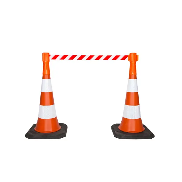 Kazeta na dopravní/silniční kužely Tensacone, oranžová – červeno-bílé pásmo 3,65 m