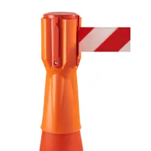 Kazeta na dopravní/silniční kužely Tensacone, oranžová – červeno-bílé pásmo 3,65 m