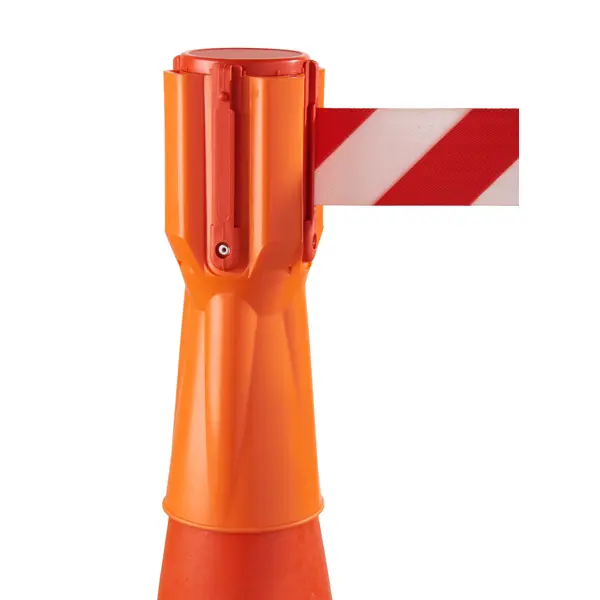 Kazeta na dopravní/silniční kužely Tensacone, oranžová – červeno-bílé pásmo 3,65 m