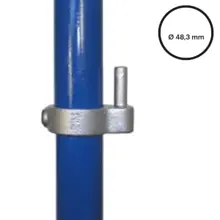 Konstrukční fitinka, spojka ocelový trubek pr. 48,3 mm – pantový čep 140-D48