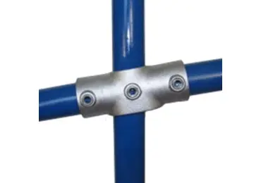 Konstrukční fitinka, spojka ocelových trubek 156 – úhlový kříž 0˚ až 11˚ s průběžným napojením