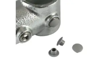 Konstrukční fitinka, spojka ocelových trubek – plastová krytka stavěcího šroubu 305-CDE