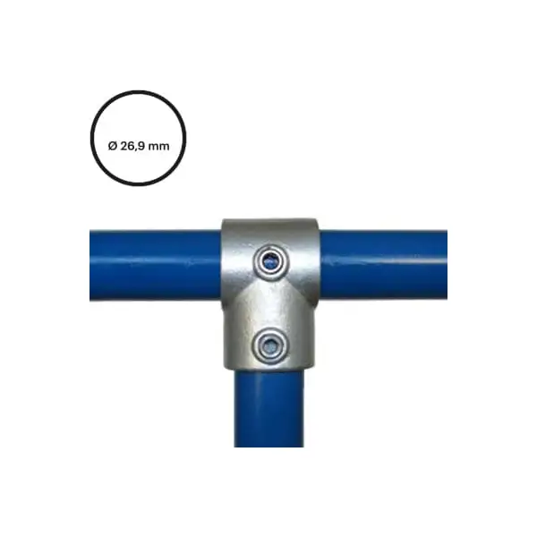 Konstrukční fitinka, spojka ocelových trubek pr. 26,9 mm – odbočka 101-A27