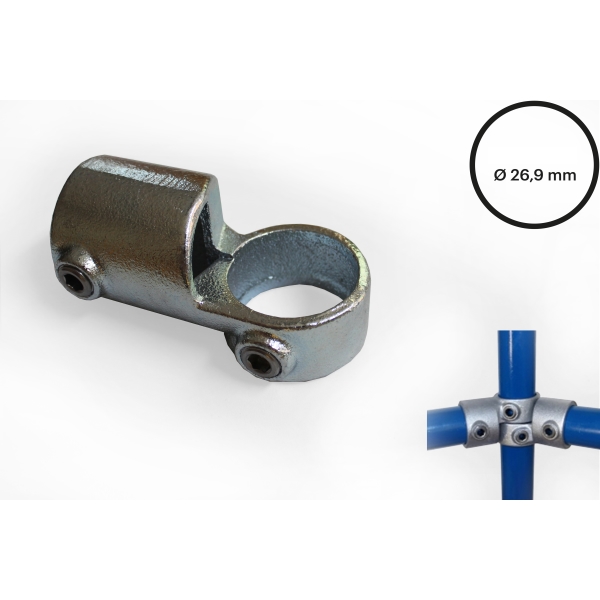 Konstrukční fitinka, spojka ocelových trubek pr. 26,9 mm – úhlový spoj 148-A27