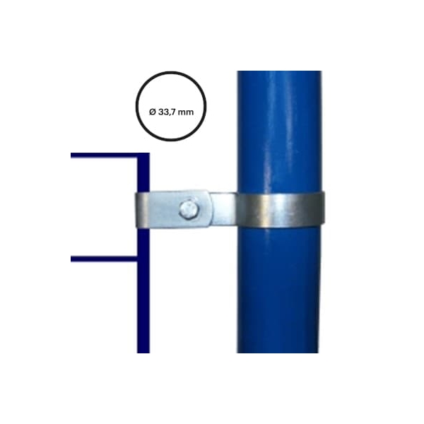 Konstrukční fitinka, spojka ocelových trubek pr. 33,7 mm – jednoduchá spona 170-B34