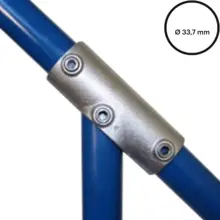 Konstrukční fitinka, spojka ocelových trubek pr. 33,7 mm – nastavitelná úhlová odbočka dlouhá 127-B34