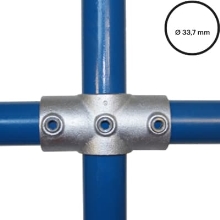 Konstrukční fitinka, spojka ocelových trubek pr. 33,7 mm – průběžný kříž (středový) 119-B34