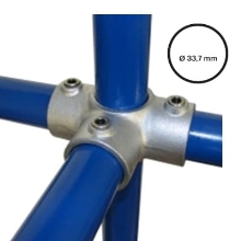 Konstrukční fitinka, spojka ocelových trubek pr. 33,7 mm – úhlový spojovací kříž 176-B34