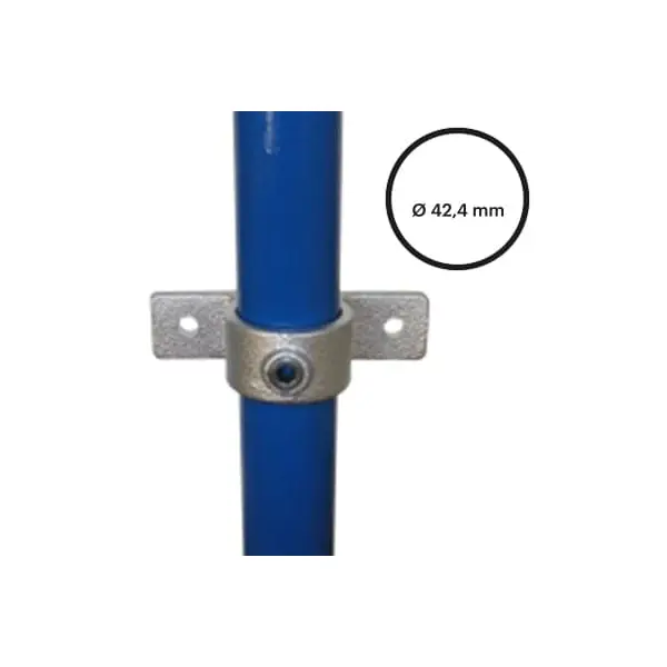 Konstrukční fitinka, spojka ocelových trubek pr. 42,4 mm – držák se dvěma očky 198-C42