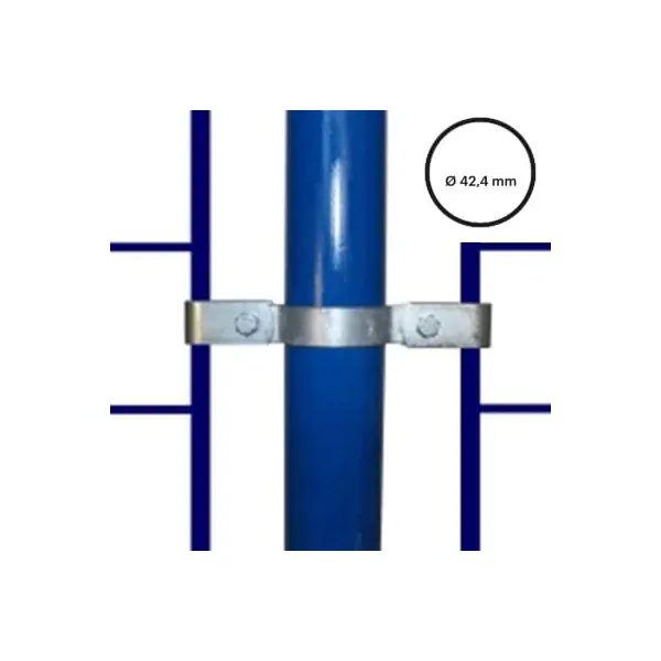 Konstrukční fitinka, spojka ocelových trubek pr. 42,4 mm – dvojitá spona 171-C42