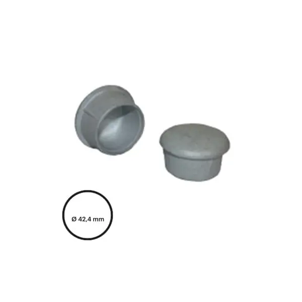 Konstrukční fitinka, spojka ocelových trubek pr. 42,4 mm – hliníková záslepka 333-C42