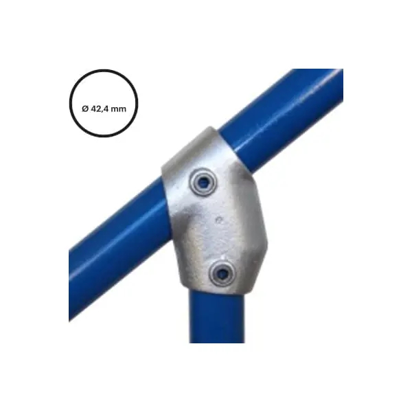 Konstrukční fitinka, spojka ocelových trubek pr. 42,4 mm – nastavitelná úhlová odbočka 129-C42