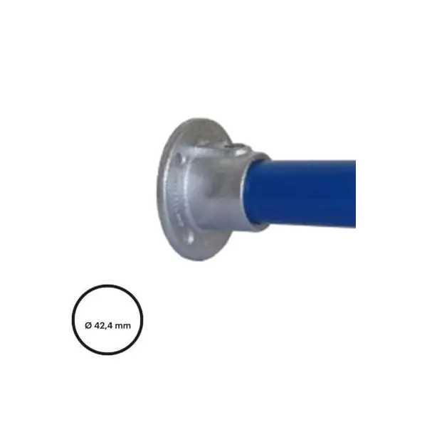 Konstrukční fitinka, spojka ocelových trubek pr. 42,4 mm – podstava přírubová nástěnná 131-C42