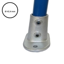 Konstrukční fitinka, spojka ocelových trubek pr. 42,4 mm – podstava přírubová úhlová 0-11 stupňů, 152-C42