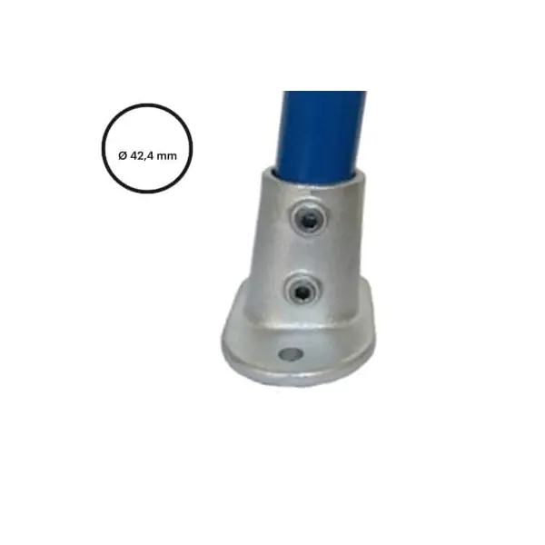 Konstrukční fitinka, spojka ocelových trubek pr. 42,4 mm – podstava přírubová úhlová 0-11°, 152-C42