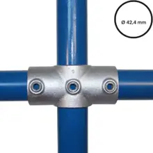 Konstrukční fitinka, spojka ocelových trubek pr. 42,4 mm – průběžný kříž (středový) 119-C42