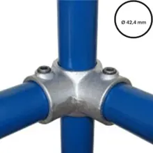 Konstrukční fitinka, spojka ocelových trubek pr. 42,4 mm – rohový průběžný spoj (středový) 116-C42