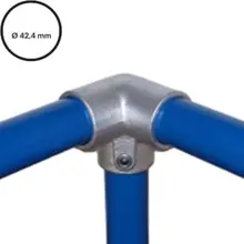 Konstrukční fitinka, spojka ocelových trubek pr. 42,4 mm – rohový ukončovací spoj 128-C42