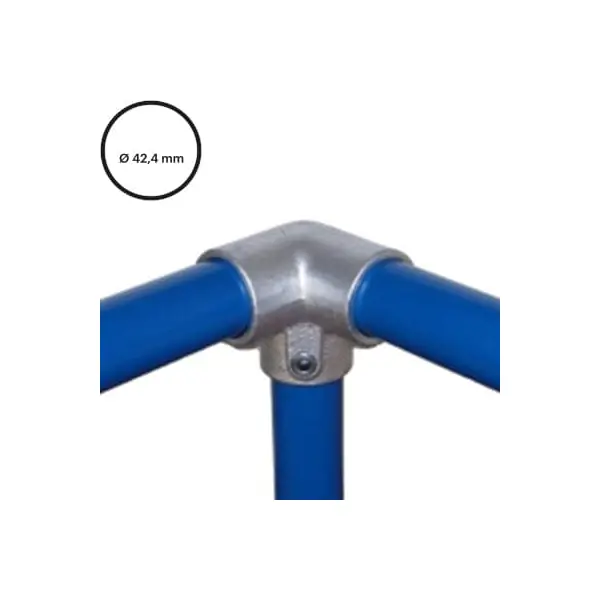Konstrukční fitinka, spojka ocelových trubek pr. 42,4 mm – rohový ukončovací spoj 128-C42