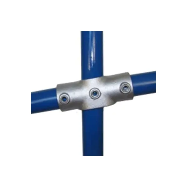 Konstrukční fitinka, spojka ocelových trubek pr. 42,4 mm – úhlový kříž 0-11°s průběžným napojením, 156-C42