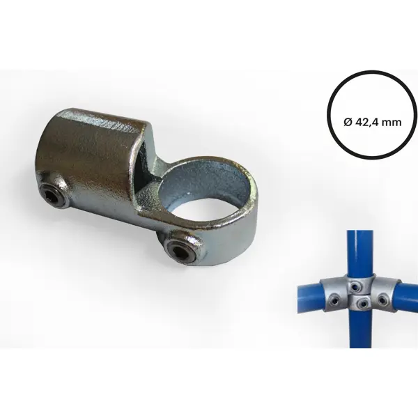 Konstrukční fitinka, spojka ocelových trubek pr. 42,4 mm – úhlový spoj 148-C42