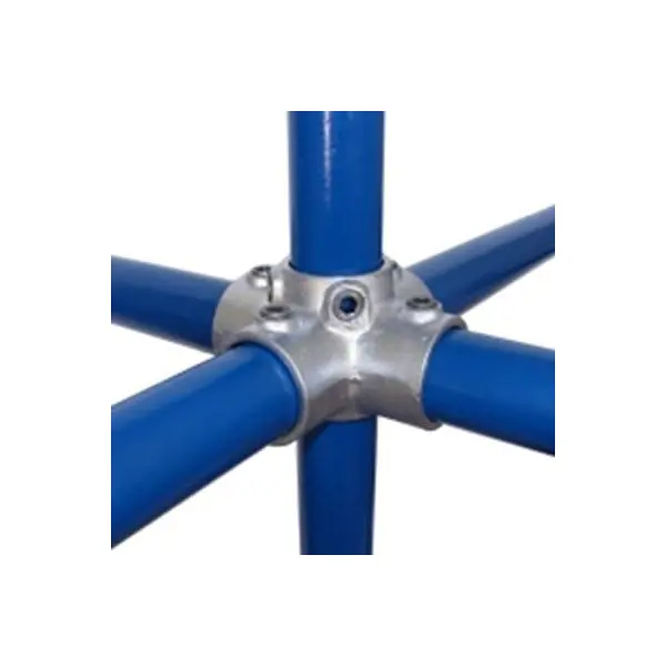 Konstrukční fitinka, spojka ocelových trubek pr. 42,4 mm – úhlový spojovací kříž, ježek 158-C42