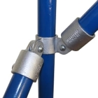 Konstrukční fitinka, spojka ocelových trubek pr. 48,3 mm – dvojitá kloubová spojka, rohová 168-D48